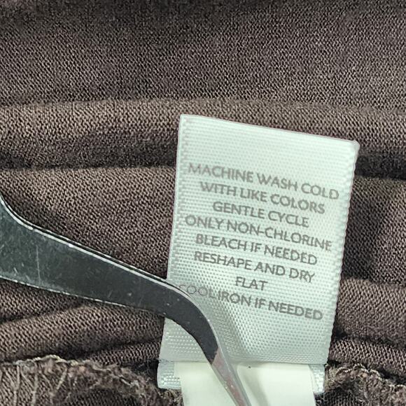 J.Jill Sweater Womens L PETITE Brown Stretch Long Sleeve Drape Front Cardigan - Picture 5 of 9